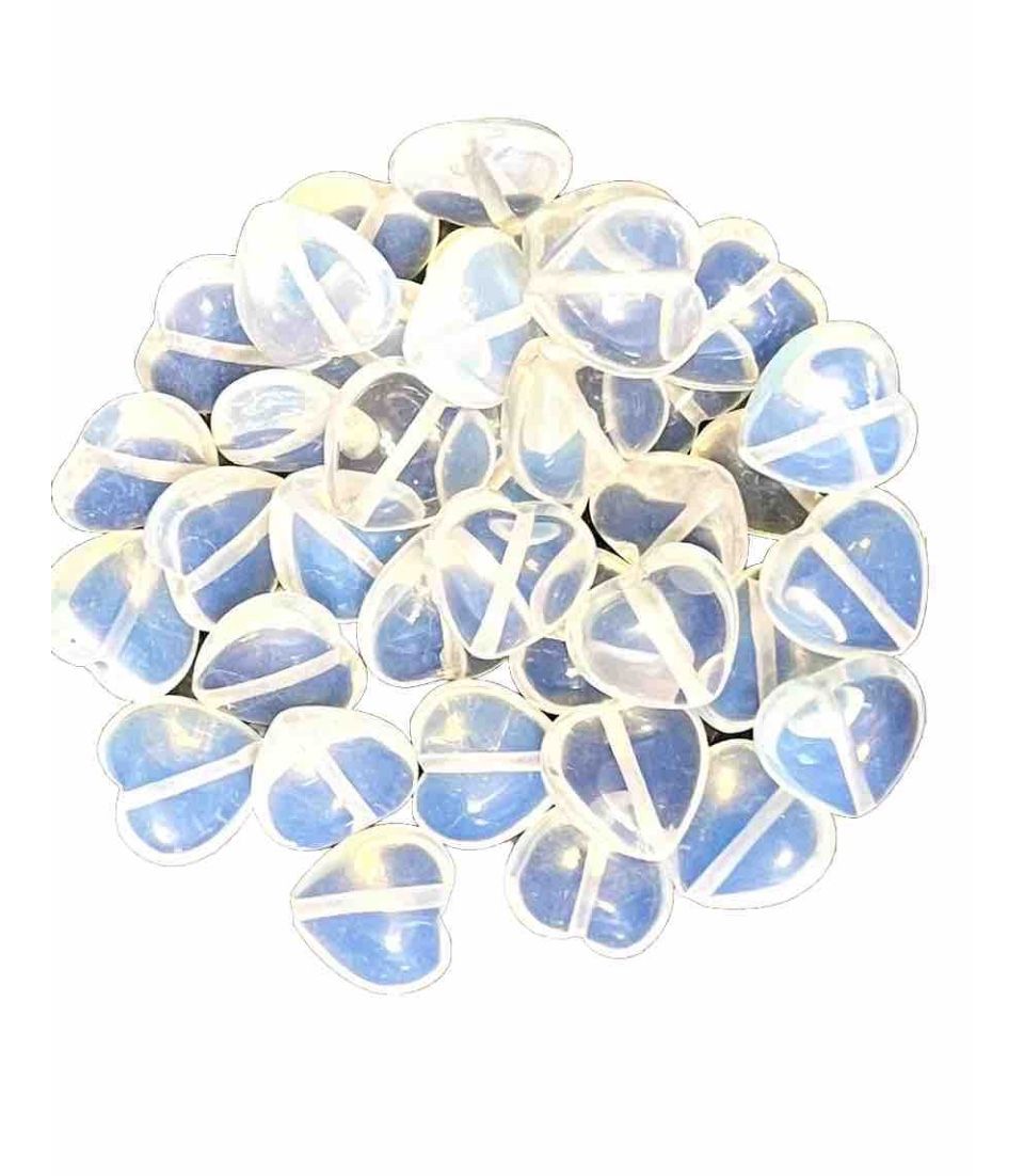 Lot Of Opalite Heart Beads