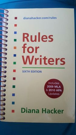 Book. Rules for Writers 6th edition.