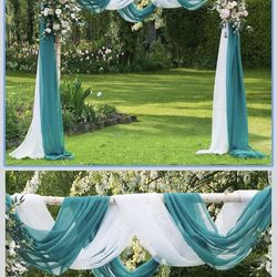 Wedding Teal 2 Piece Arbor Drapery 