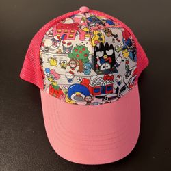 Sanrio Hello Kitty And Friends Village Town Pink Trucker Hat Baseball Cap NEW