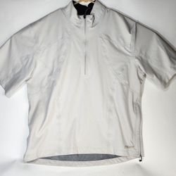 Nike Golf Storm Fit Windbreaker Short Sleeve Mens X-Large Beige 1/4 Zip Pullover