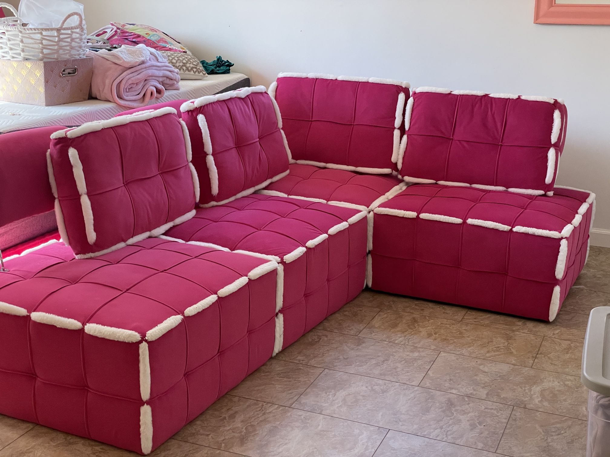 Hot pink Sectional