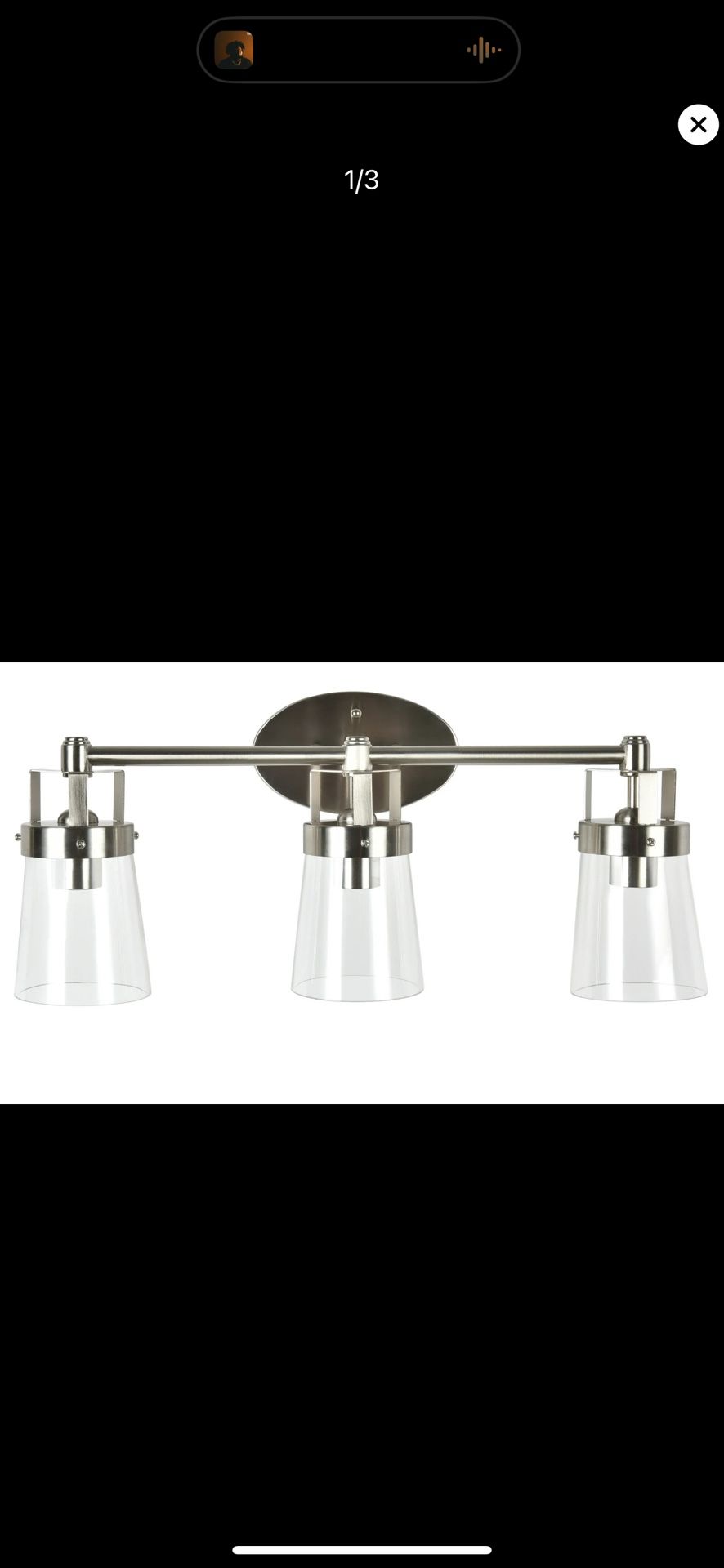 Better Homes & Gardens 22" Contemporary 3- Head Vanity Light