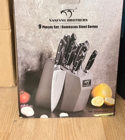 Nanfang Brothers 9-Piece Damascus Steel Knife Set