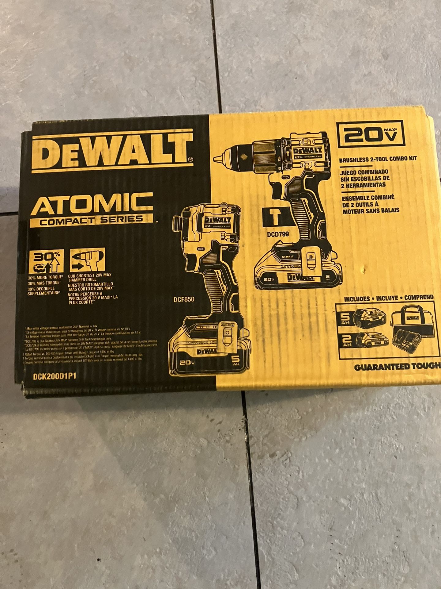 Dewalt 20v Brushless 2-tool Combo Kit ATOMIC Compact Series (DCK200D1P1)