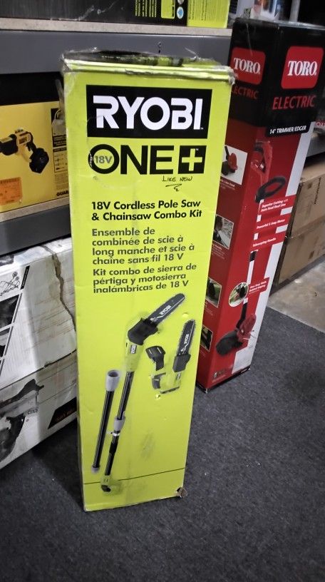RYOBI ONE + 18V CORDLEES POLE SAW & CHAINSAW  COMBO KIT 