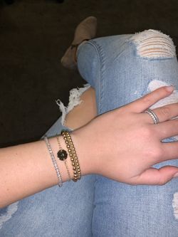 Gold Initial Bracelet & Gold Beaded Bracelet 🤍