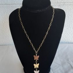 Gold Over Sterling Silver Butterfly Necklace