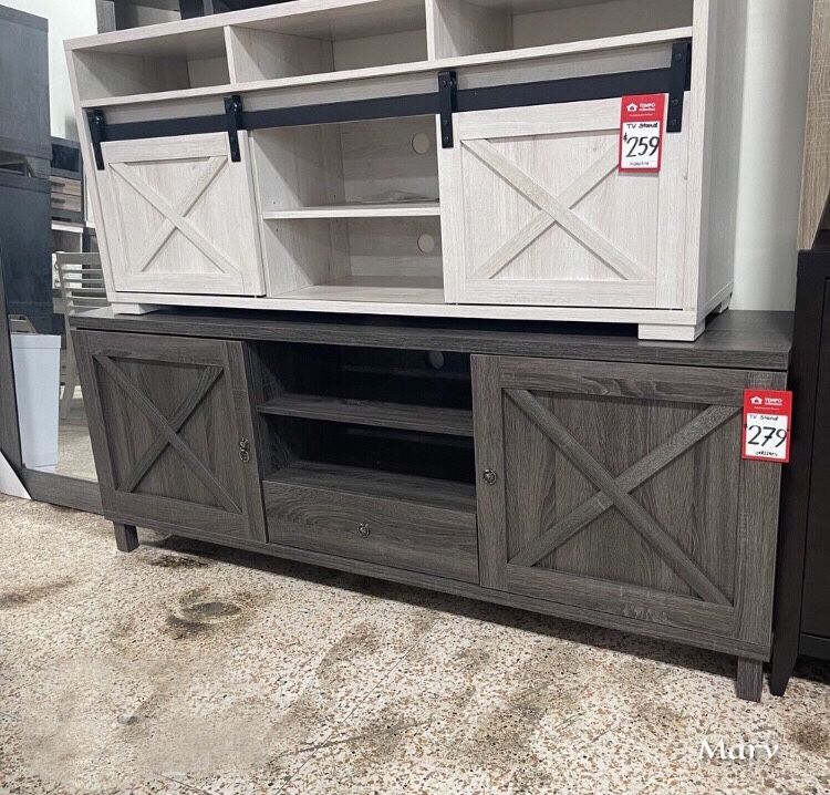 TV Stand 70”TV White Oak