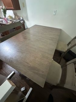 Dining table with bench and 2 chairs