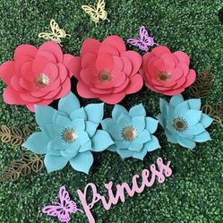 Aqua And Cherry Flowers