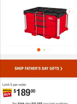 ✨️ Milwaukee PACKOUT 22 in. Modular 3- Drawer Multi Drawer Tool Box with Metal Reinforced Corners and 50 lbs. Capacity #3130
