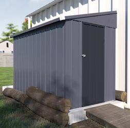 4 ft. W x 8 ft. D Metal Storage Lean-To Shed 33 sq. ft. in Gray