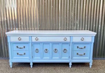 Beautifully Refinished Vintage 9 Drawer Buffet, Tv, Stand or Dresser