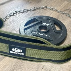 Seektop Weightlifting Dip Belt with a 25 lbs CAP  Weight Plate 