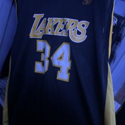 Rare Vintage Lakers Shaw Jersey