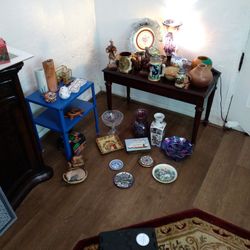 Large Lot Of Knicknacs. Vases .saucers Etc 30 Pieces