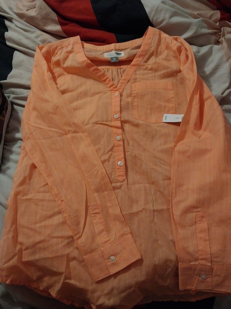 Ladys Thin Long Sleeve Shirt New Old Navy Size Xstp