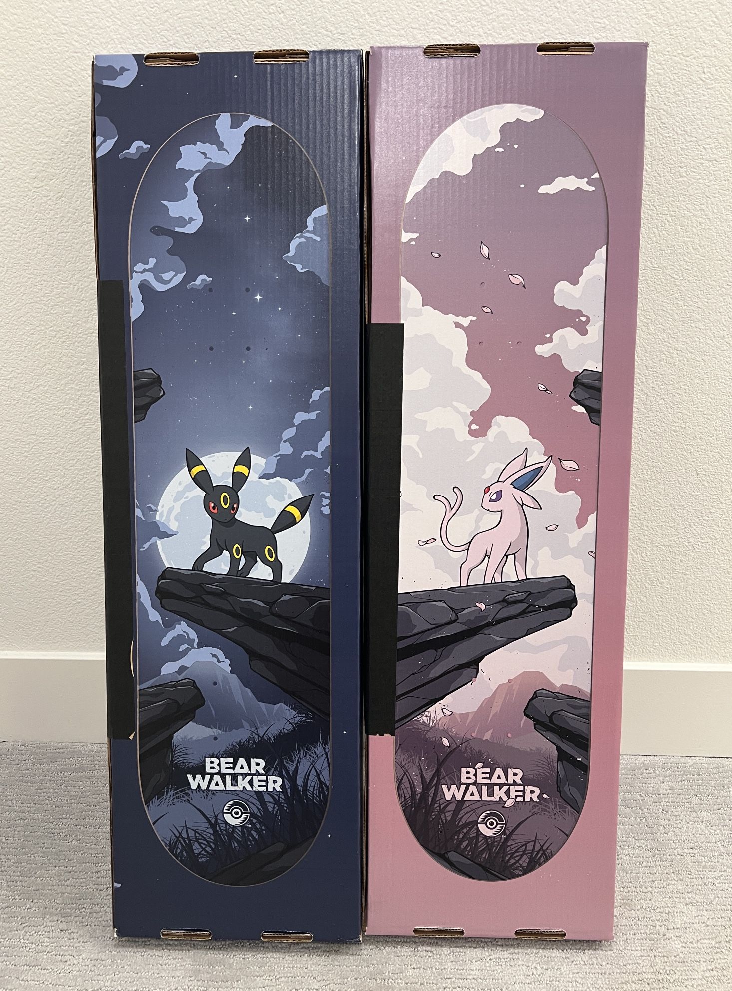 Pokémon Center x Bear Walker Umbreon and Espeon Limited Edition Skateboards Numbered Sealed