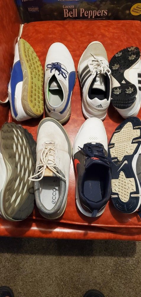 Ecco Size 13 $25, Puma Size 12 $20, Adidas Size 12$20,nike Size 12 $20