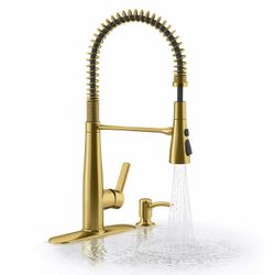 Kohler Semi-Professional Kitchen Faucet with Soap Dispenser Gold Color