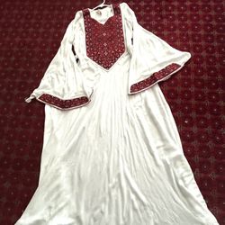 Simple White Beautiful Afghan Dress 