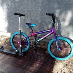 Genesis 18 inch bike and Jetson scooter