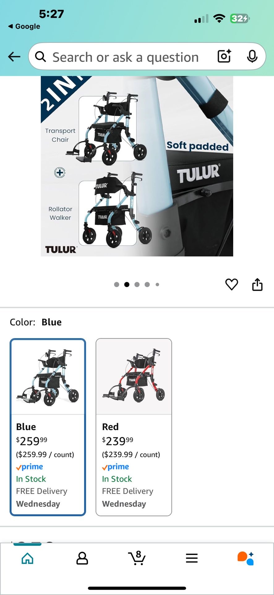 All Terrain Walker Wheelchair Combo, Rollator Walker with Seat for Seniors with Footrest, Transport-Wheelchair Combo,2 in 1 Rolling Walker Chair with