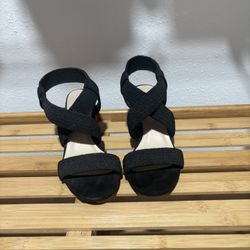 Black open toe heels women’s size 8