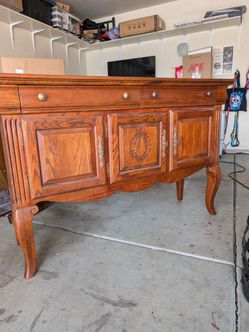 Wood buffet style cabinet