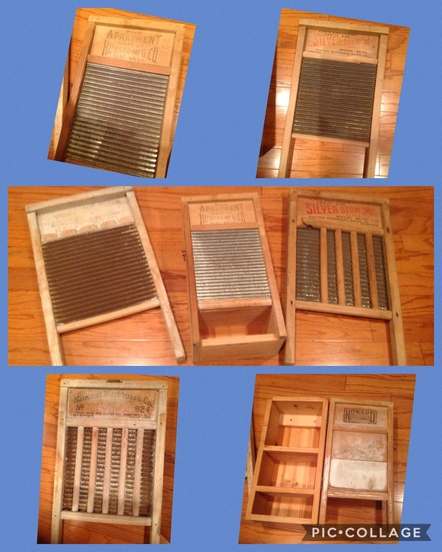 Laundry Room Decor Bundle. Antique Washboards. Perfect for your laundry room or porch. National Washboard and White Wood Product 24" tall by 13" w
