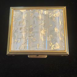  Vintage Coin Confetti Lucite Gold Case  