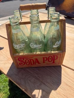 Vintage Coca-Cola Glass Bottles in Wood Crate