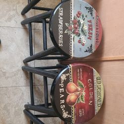 Vintage Hand Painted Bar Stools