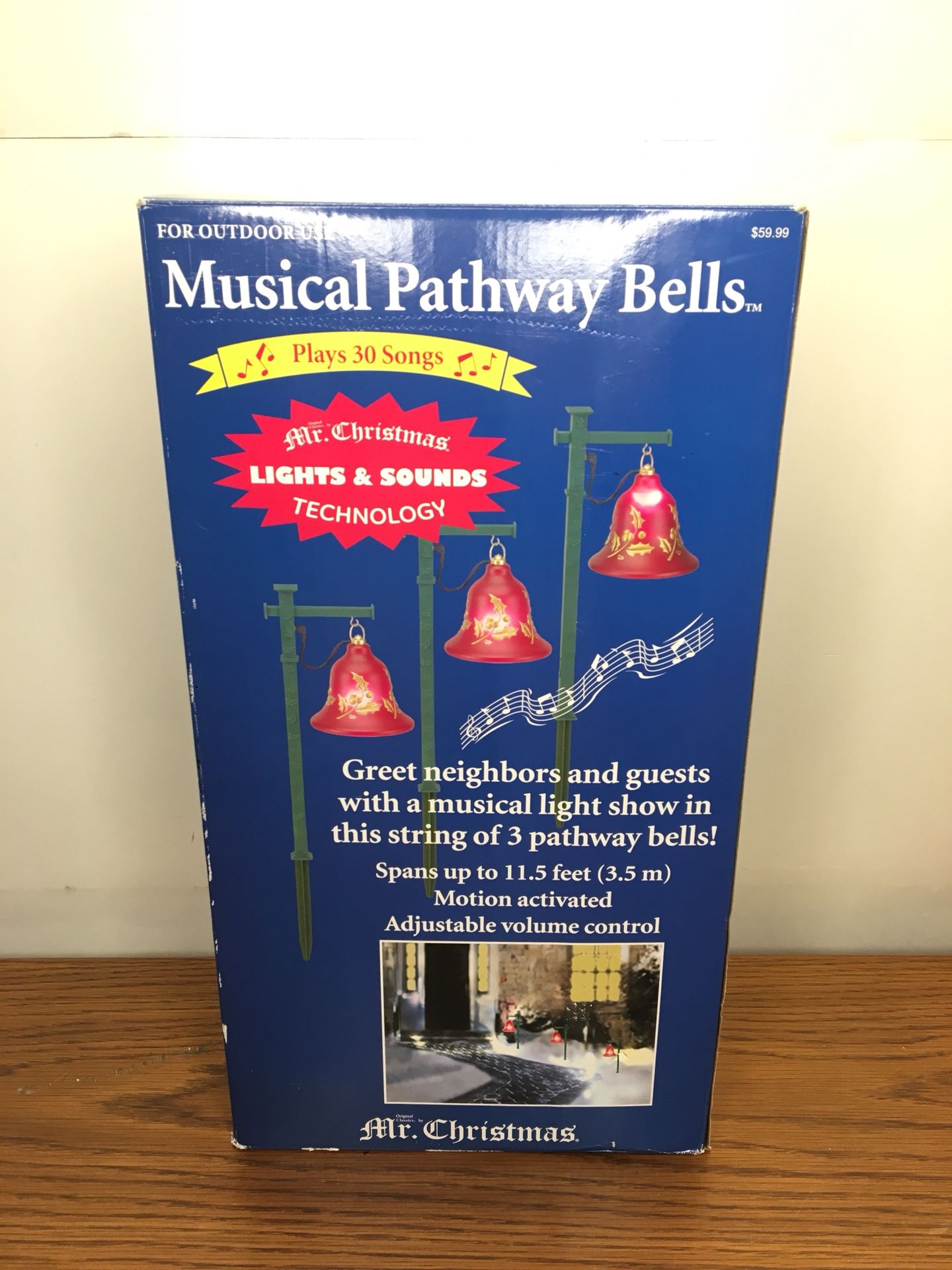 Mr Christmas Musical Pathway Bells Lighted Musical Motion Activated Tested