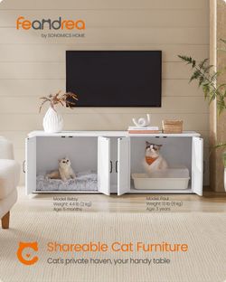 UPCL010W01 Feandrea Modern Cat Litter Box Furniture Hidden for 2 Cats