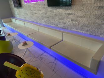 Vela White LED White Sectional Chaise Lounges & Sofas Armless XL