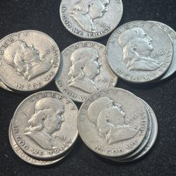 Half Dollars Benjamin’s.90% Silver Coins 