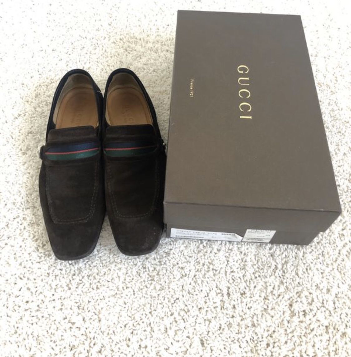 Gucci brown suede shoes.... US 8.5 men’s 100% REAL AND AUTHENTIC