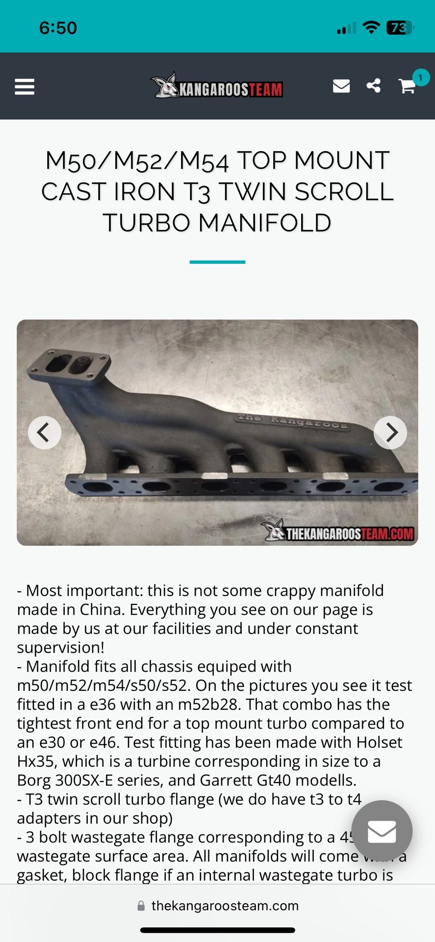 BMW M50/M52/M54/S50/S52 TOP MOUNT CAST IRON T3 TWIN SCROLL TURBO MANIFOLD