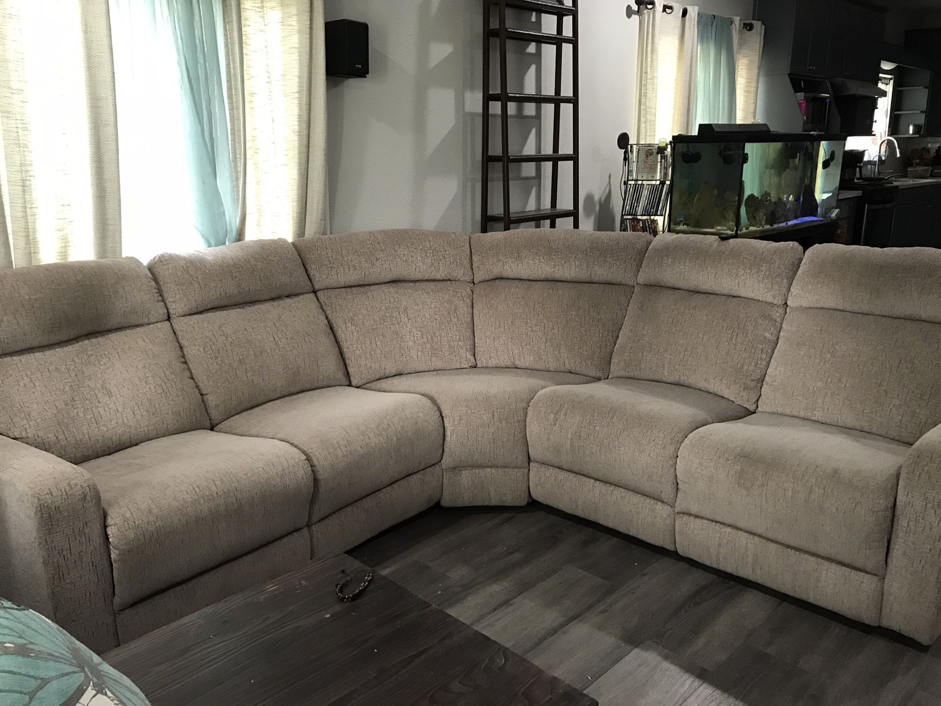 Sectional couch both sides fold out