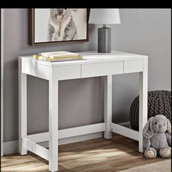 Your Zone Single Drawer Parsons Desk, White