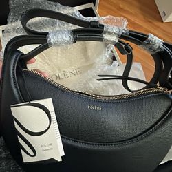 Polene Numero Dix Black Leather Purse 