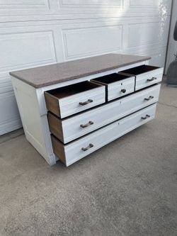 Vintage Dresser With Marble Top