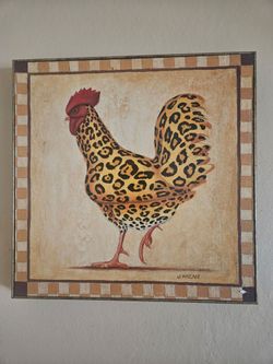 Leopard Rooster Wall Decor