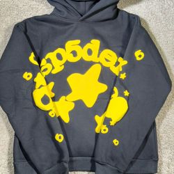 Black And Yellow Spider Hoodie Size M