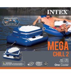 Intex Inflatable Mega Chill II 72 Can Beverage Cooler Float With Lid