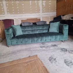 Classic Tufted Green Velvet $380 FIRM