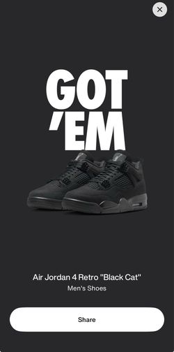 Air Jordan 4 Retro "Black Cat" - Men’s Size 10.5 - DS