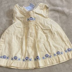 (MINIWEAR) YELLOW - 6/9 Months  Girls Dress 